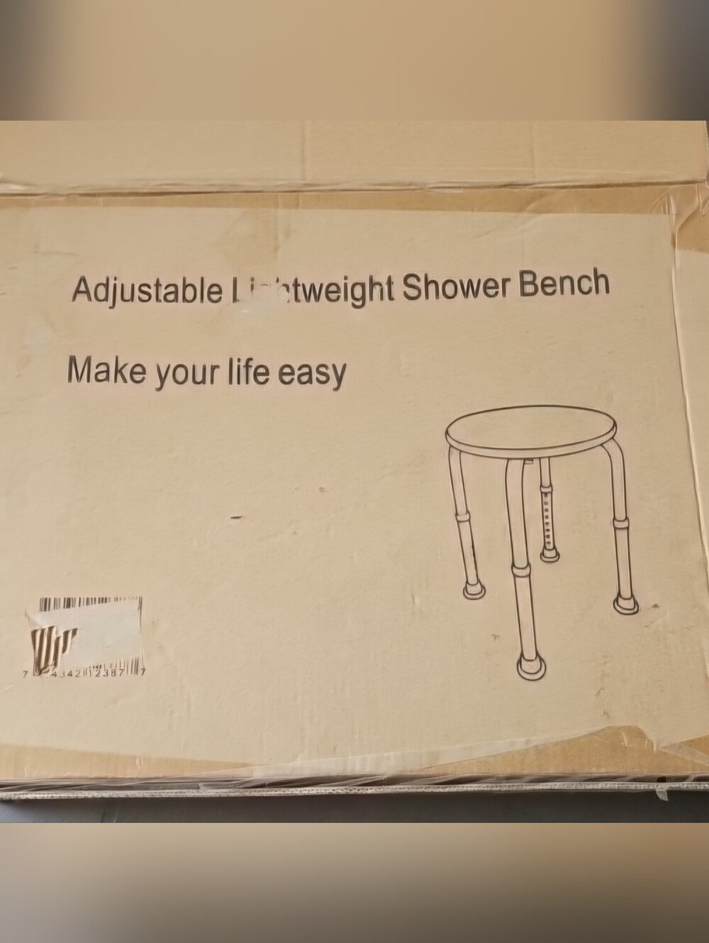 Adjustable Lightweight Shower Bench - White